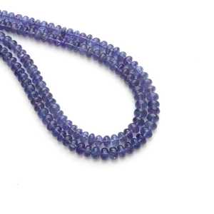 ลูกปัดอัญมณี Tanzanite แบบเรียบธรรมชาติ5-7มม. หิน Tanzanite แบบหลวมสำหรับทำเครื่องประดับในราคาขายส่ง - Product Image 1