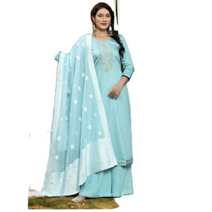 ผ้าจอร์เจียแบบหนาพร้อมลายปักลำดับงานซาฮาร่าพร้อม dupatta สำหรับคอลเลกชันในโอกาสพิเศษ - Product Image 1