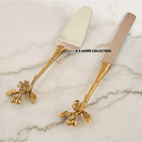 Couverts en métal doré de haute qualité événements de mariage en acier inoxydable en laiton cuillère et couteau de luxe ensemble de couverts