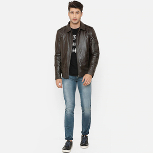 Chaqueta de Cuero para Hombre de Color Único y Buena Calidad, Cuello Alto, Superventas, Precio Razonable, Ropa Casual, Atuendo Moderno de Invierno - Product Image 1