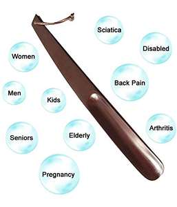 Chausse-pied en bois DOLPHY, chausse-pied long pour les personnes âgées, les hommes, les femmes, les enfants, chausse-pied à long manche avec boucle, cuillère à chaussures, chausse-pied pour bottes, marron - Product Image 4