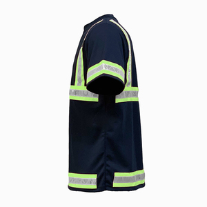 OEM vente en gros Hi Viz Black Glow T-shirt pour hommes vêtements de sécurité réfléchissants de haute qualité pour les travailleurs - Product Image 2