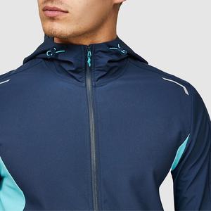 Vestes coupe-vent personnalisées de haute qualité 95% polyester 5% spandex tissées dans les quatre sens vêtements de sport extensibles survêtements légers pour hommes - Product Image 4