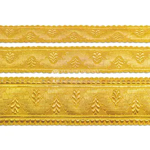 OEM tresse de haute qualité tresse de fil métallique doré 32/35/42/45mm/fil dentelle de cérémonie/fil de lingot de dentelle d'or