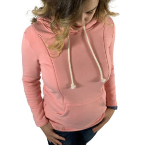 เสื้อฮู้ดไหมพรมยาวสำหรับผู้หญิงขายส่งประจำฤดูใบไม้ร่วง ผลิตจากผ้าโพลีเอสเตอร์/คอตตอนผสม  รับสกรีนโลโก้ด้านหน้า - Product Image 5