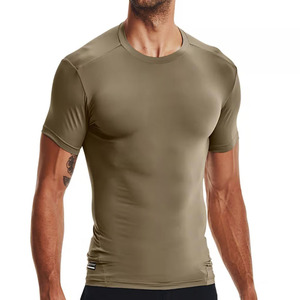 Camiseta Deportiva de Compresión de Manga Larga para Hombre, Color Verde Oliva, Cuello Redondo, Corte Holgado, Secado Rápido, Transpirable, Ecológica, 180g, 100% Algodón - Product Image 1