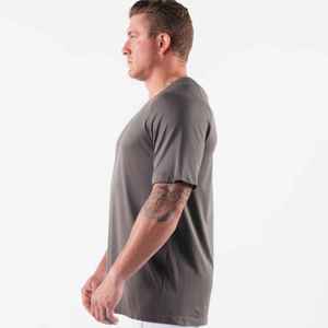 Camiseta de cuello redondo de algodón orgánico para hombre Camiseta de cuello redondo de algodón 100% de gran tamaño con impresión personalizada Moda sostenible - Product Image 3