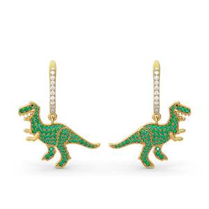 Boucles d'oreilles pendantes en argent sterling Jeulia Prehistoric Glamour Dinosaur - Product Image 1