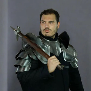 Caballero Medieval Pauldrons Steel Shoulder Armor Gothic Spaulders Set para Cosplay y recreación - Product Image 2