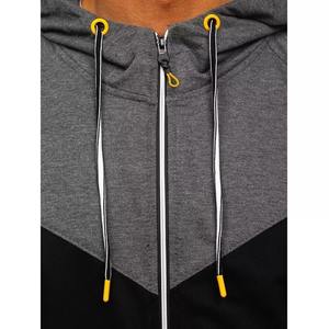 Sweat-shirts à capuche zippés pour hommes sur mesure, tendance, contraste de couleurs, sweats-shirts à capuche zippés personnalisés, nouvelle mode, vêtements pour hommes - Product Image 5