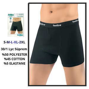 Calzoncillos Boxer para Hombre Feelline, Transpirables, de Algodón, Poliéster y Elastano, Corte Medio, Color Sólido - Product Image 3