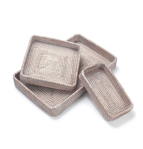 Bandeja de servicio de ratán de diseñador elegante para decoración del hogar, postre, restaurantes rectangulares, bandeja de servicio de comida para fiestas - Product Image 6