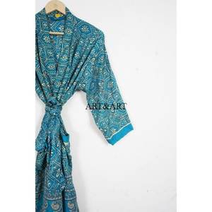 Luxury Elegant Lightweight Women's Silk Kimono Boho Chic Floor-Length Flower Print Robe Soft Breathable Spa Resorts Beach - Product Image 3