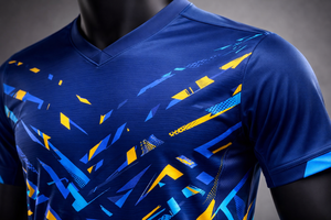 Camisetas de Fútbol Personalizables con Cuello en V, Manga Corta, Diseño Sólido, 100% Poliéster, Secado Rápido, Impresión por Transferencia de Calor - Product Image 5