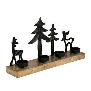 Portavelas moderno de madera de mango y aluminio, Estrella de Plata, luz de té, para decoración del hogar y regalos, decoración del hogar - Product Image 4