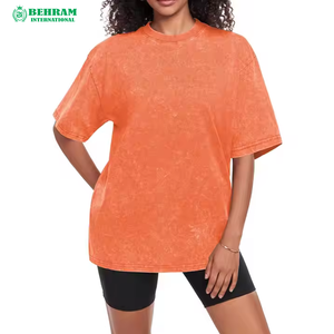 T-shirts pour hommes 100% coton, coupe ample décontractée, col rond, longueur standard, respirants, écologiques, effet délavé - Product Image 2