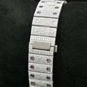 VVS-VS Square Shape <b>Arabic</b> <b>Numerical</b> Iced out Moissanite Dial Diamond <b>Watch</b> - Product Image 4
