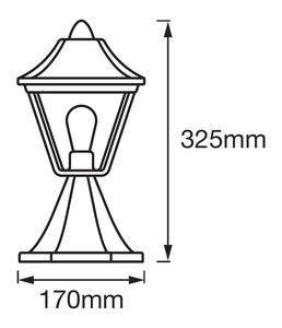 Lámpara de Pared Exterior Clásica Tradicional E27 IP44 en Aluminio Dorado Antiguo (Ledvance 4058075206342) - Product Image 3