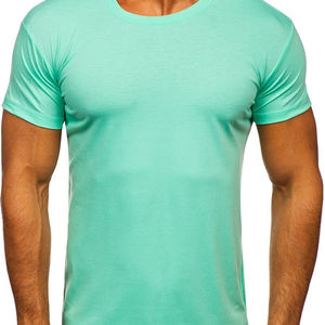 T-shirt de haute qualité pour hommes T-shirt de fitness coupe ajustée à col rond avec manches amples grande taille en polyester/coton - Product Image 3