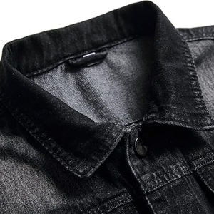 Chaqueta vaquera de Hip Hop Vintage de cintura alta para hombre 100% algodón impermeable lavable bordado estilo recto con patrón sólido - Product Image 5