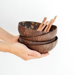 Bol en coquille de noix de coco de style design vintage du Vietnam écologique de haute qualité nouveaux ensembles de vaisselle en coco de fabrication tropicale - Product Image 1