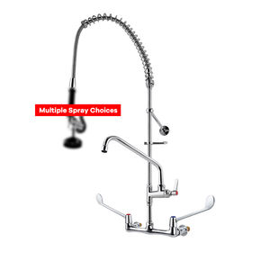 Unité de pré-rinçage murale en laiton <span class=keywords><strong>Robinet</strong></span> de cuisine commercial à double pré-rinçage avec douchette extractible - Product Image 1