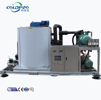 Machine à glace en flocons de 10 tonnes par jour pour la conservation des fruits de mer et du poisson, machine à glace commerciale en acier inoxydable, refroidie par air/eau