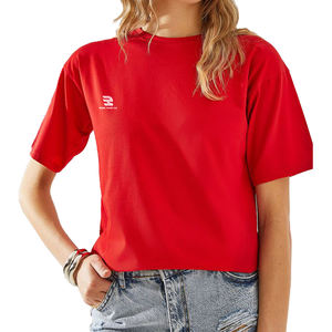 T-shirt Boxy en polyester 100% coton de haute qualité pour dames Streetwear écologique à manches courtes haut court pour femmes - Product Image 1