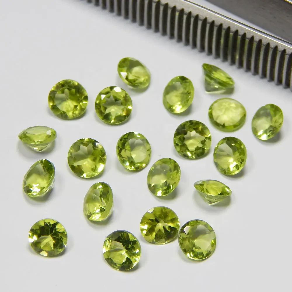 5mm doğal Peridot gevşek yuvarlak gül kesim bombeli değerli taş toptan fiyat doğal iyi yeşil renk toplu toptan