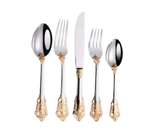 Hôtels européens Couverts Cuillère à salade et fourchette Baguettes avec manche en noyer Vaisselle en métal fabriquée en gros par le fournisseur - Product Image 2