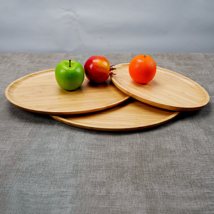 Bandeja Redonda de Bambú Natural de Alta Calidad para Servir Té y Alimentos, Plato Redondo de Bambú - Product Image 1