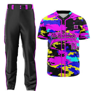 Vêtements de sport personnalisés de qualité supérieure fabriqués en usine ensemble de chemises à boutons en jersey de baseball et de softball respirant grande taille en gros - Product Image 6