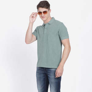 Polo d'affaires pour homme 100% coton Motif solide Tissu personnalisé imprimé pour l'été Style décontracté grande taille Fabriqué au Pakistan - Product Image 3