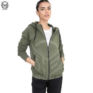 Sudadera con capucha y cremallera personalizada de Material Premium para mujer, patrón sólido al por mayor de alta calidad para invierno - Product Image 3