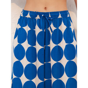 Women's High-Waisted Wide-Leg Flare Palazzo Pants-Breathable Wrinkled Cotton Casual <b>Trousers</b> - Product Image 3