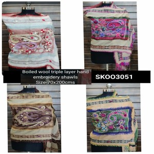 Women's Winter Magic Scarf with Wood Buttons Turquoise Stones Acrylic Metal-Cashmere <b>Wool</b> <b>Shawl</b> in Pcs Summer Item Origin Gender - Product Image 5