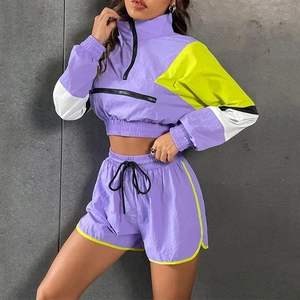 Venta al por mayor 2025: Chándales deportivos cortavientos 100% nailon para mujer, con cremallera, ajuste regular, tallas grandes, resistentes al viento, ecológicos y transpirables. - Product Image 2