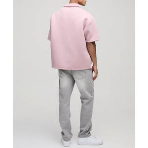 100% algodón para hombres Polo camisetas media manga verano cuello Polos con lona transpirable patrón sólido para hombres - Product Image 5