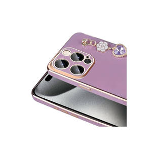 Coque en silicone souple Netzy Purple SAFA avec protection d'appareil photo pour iPhone 15 Pro Max, compatible également avec 11 Pro et 14 Plus - Product Image 3