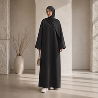 Abaya décontractée ample et chaude en tissu épais à couche d'air pour femmes musulmanes, collection automne-hiver, personnalisable pour Ramadan et l'Aïd, mode islamique modeste