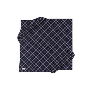 Navy Blue Digital Printed Polyester Long Scarf Geometric Designer Pattern - Product Image 1