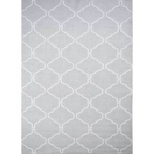 พรมขนสัตว์ทำมือ Indusbar สีเทาและสีดำ ลายทอเรียบ รูปทรงสี่เหลี่ยมผืนผ้า ลายเส้นและลวดลายนามธรรม สำหรับปูพื้นบ้าน-รุ่น Dwrm-119 - Product Image 1