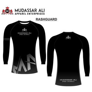 Dernière conception de vêtements de sport respirants pour hommes, couleur unie, manches longues avec logo personnalisé 100% polyester - Product Image 2