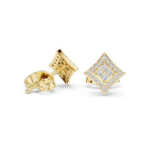 0.192 CT Lab Diamond <b>Stud</b> <b>Earrings</b> Princess Cut Look VVS-VS EF Clarity 18KT, 14KT, 10KT Gold & 925 Silver Rose, Yellow, - Product Image 4