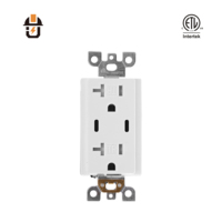 ETL Onaylı 30W 2 USB-C Şarj Cihazlı Çift Prizli Duvar Soketi 20A 125V ABD Elektrik Prizi QC3.0 AFC FCP SCP Apple 2.4A Desteği