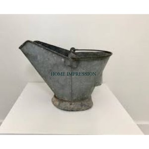 Seau à charbon antique galvanisé Seau à saborder Foyers et accessoires de qualité supérieure Seau de stockage de charbon antique Fournitures - Product Image 1