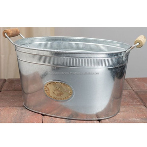 Galvanized Metal Tin <b>Planter</b> Bucket Pot for Farmhouse Wall Decor <b>Hanging</b> <b>Indoor</b> Home Decor Flowers Succulents - Product Image 4