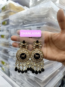 Pendientes Jhumki Indios en Oferta, Pendientes de Circonita Chapados en Oro Antiguo, Joyería para Mujer, Pendientes de Perlas, Joyería para Mujer - Product Image 4