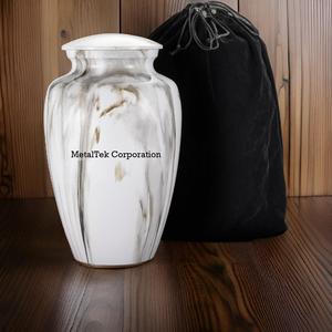 Finition en marbre urnes funéraires commémoratives pour cendres vente en gros à bas prix fournitures funéraires Style adulte souvenir cendres stockage urnes pot - Product Image 6