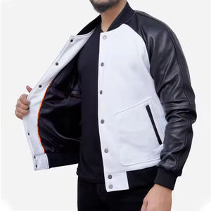 Veste universitaire personnalisée avec logo, manches en cuir, broderie, veste de baseball universitaire pour homme, veste d'hiver, veste universitaire - Product Image 4